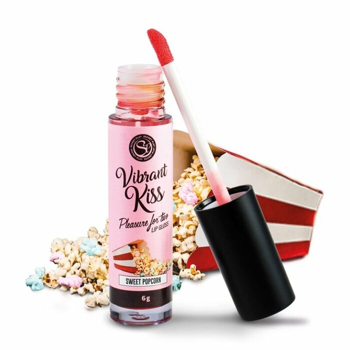 Бальзам для губ с эффектом вибрации Secret Play Lip Glass Vibrant Kiss шоколадное печенье, 15 мл УТ-00002598 - Secret Play - Жидкий вибратор - Купить