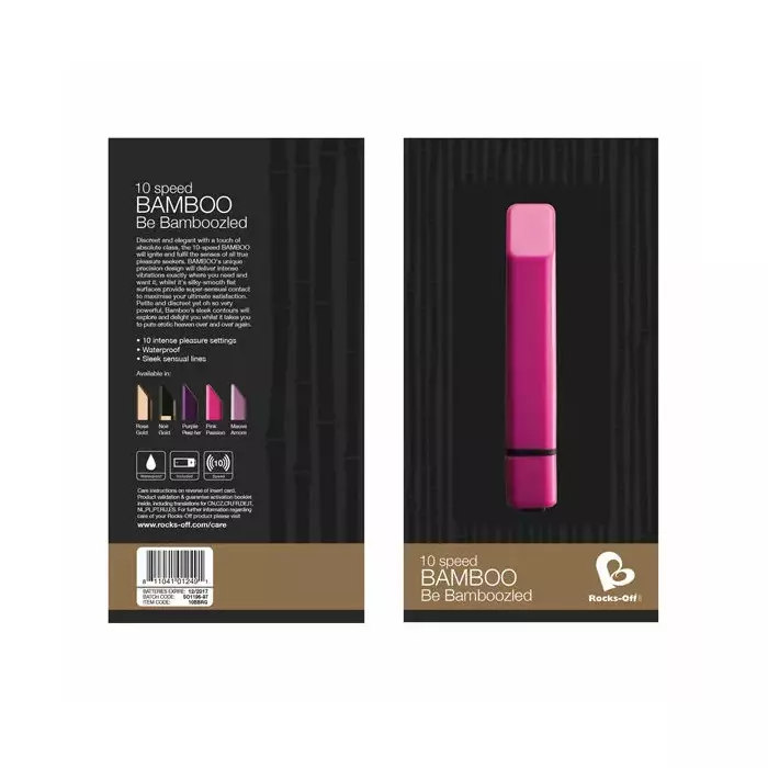 Вибратор rocks off BAMBOO GOLD — силиконовый, водонепроницаемый Photo 3