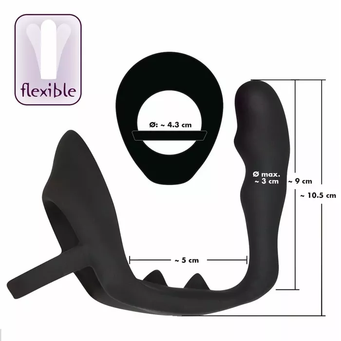 Анальный вибратор Black Velvets Ring & Plug Photo 10