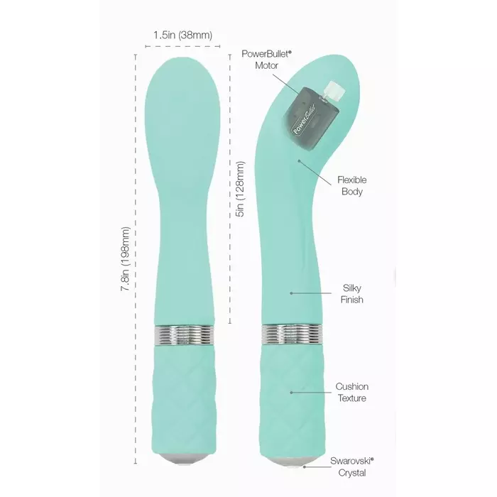 Pillow vibrator Pillow Talk Sassy Teal — 20 cm silicone Photo 6