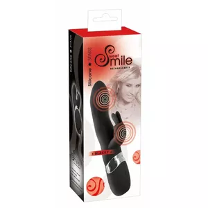 Trusīša vibrators Sweet Smile uzlādējams — silikons/ABS, garums 21 cm, Ø 3–3,6 cm, ūdensizturīgs