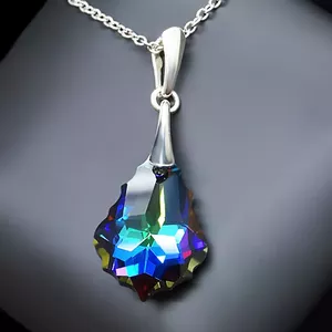Серебряный кулон "Барокко IV (Meridian Blue)" с кристаллами Swarovski™
