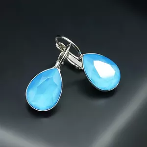Earrings "Crystal Drop (Summer Blue)" with Crystals From Swarovski™
