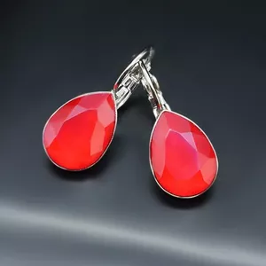 Earrings "Crystal Drop (Royal Red)" with Crystals From Swarovski™