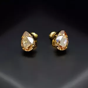 Earrings "Venus II (Golden Shadow)" with Crystals From Swarovski™