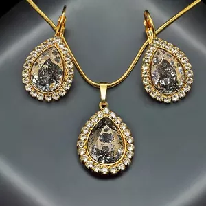 Комплект "Небесная Капля (Rose Patina)" с кристаллами Swarovski™