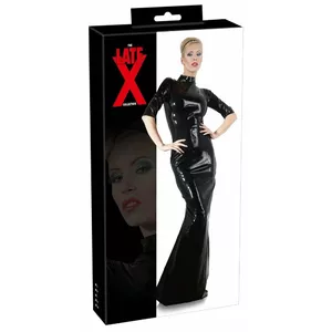Платье late x Latex Dress черное XL — 100% латекс, приталенный силуэт, реверсивная молния