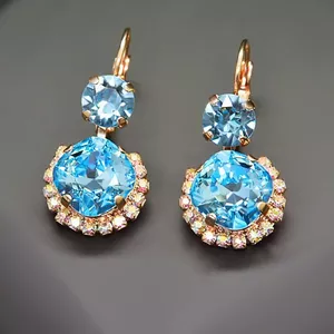 Earrings "Clarice VI (Aquamarine Blue)" with Crystals From Swarovski™