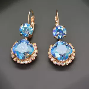 Серьги "Кларис VI (Light Sapphire Shimmer)" с кристаллами Swarovski™