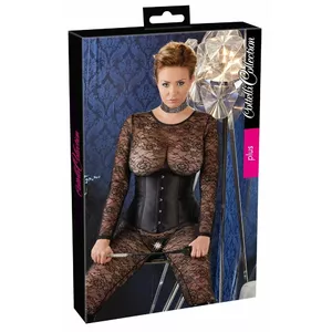 Underbust korsete Cottelli Collection izmērs 4XL, melna, ārējais materiāls 100% poliesters, odere kokvilna