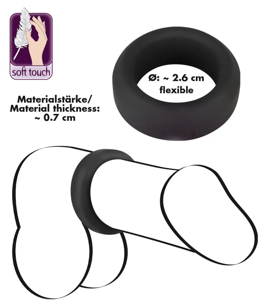 Cock ring Black Velvets silicone inner Ø 2.6 cm Photo 10