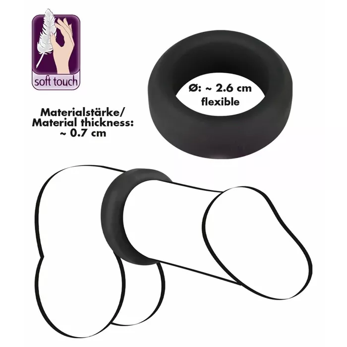 Cock ring Black Velvets silicone inner Ø 2.6 cm Photo 5