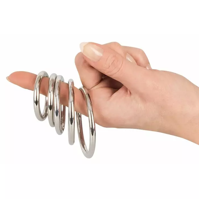 Cock and Ball Rings bad kitty — Metal 5 pcs Photo 4