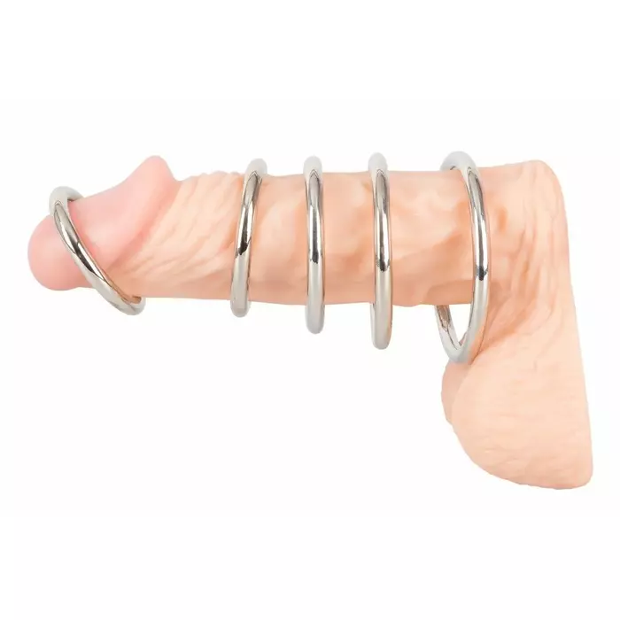Cock and Ball Rings bad kitty — Metal 5 pcs Photo 5