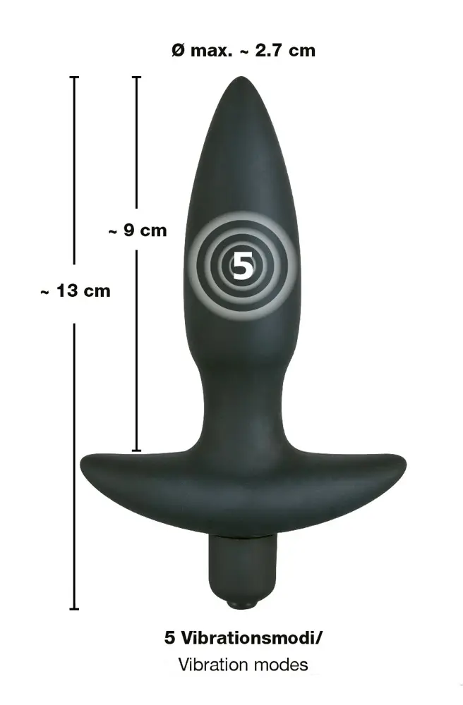 Анальная пробка black velvets Vibrating Small Plug — силикон 13 см Photo 10
