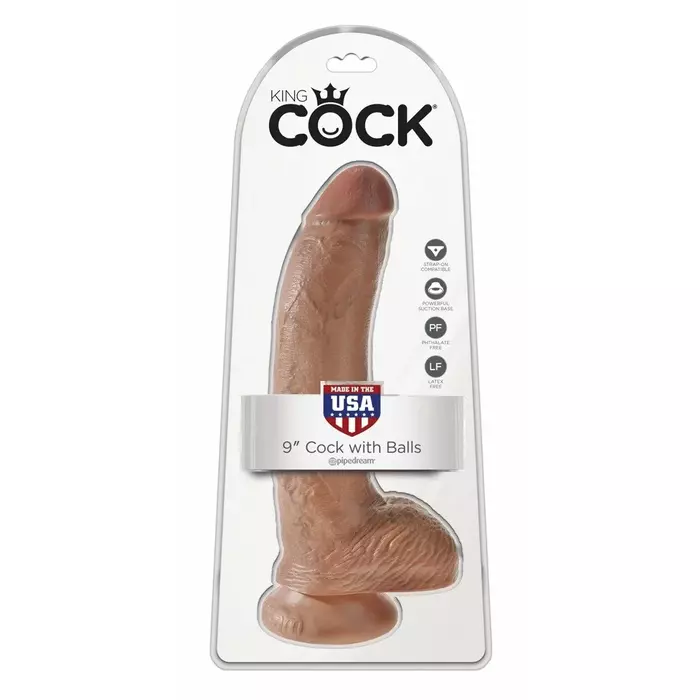 Dildo King Cock 9 inch Balls Tan — realistic silicone 22.9 cm Photo 5