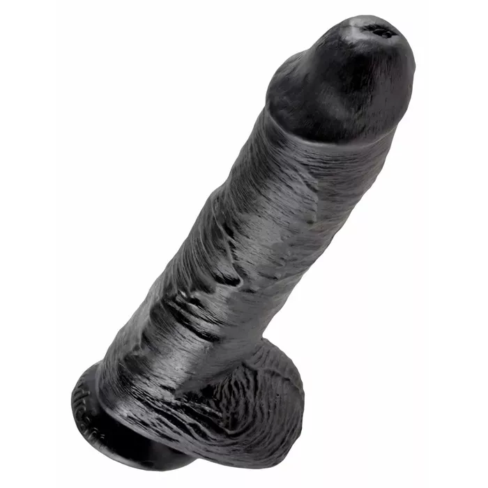 Dildo King Cock 10 inch Balls Black — silicone 25.4 cm Photo 2