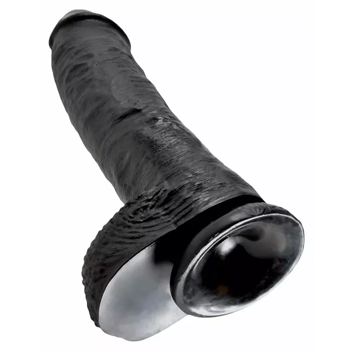 Dildo King Cock 10 inch Balls Black — silicone 25.4 cm Photo 3
