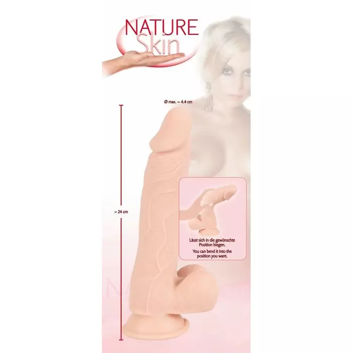 Фаллоимитатор nature skin 24 см TPE, диаметр 3,1–4,4 см Photo 9