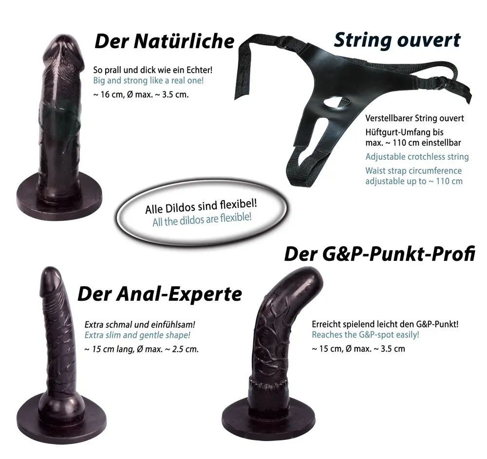 Strap-on harness You2Toys adjustable with 15–16 cm dildos Photo 22