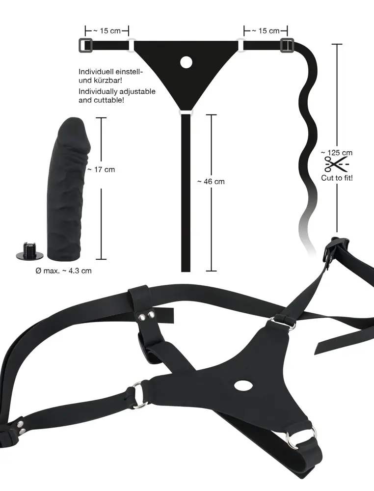 Strap-on You2Toys silicone, dildo 17 cm Ø 4.3 cm Photo 18