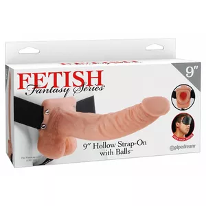 Strap-On PIPEDREAM Fetish Fantasy 9in Hollow Strap-On, PVC, garums 24 cm, diametrs 4,6 cm, ādas krāsa