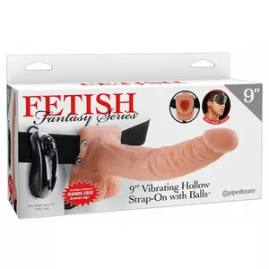 Strap-on vibrators PIPEDREAM Fetish Fantasy 7-inch, PVC dildo 24 cm kopējā garuma, Ø 4,6 cm, vinila josta