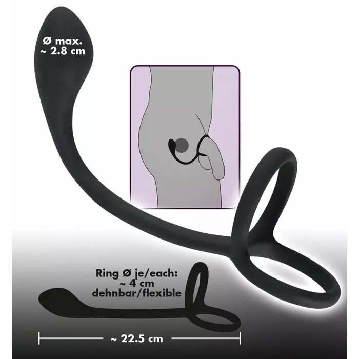 Anālais plug ar gredzeniem Black Velvets Photo 7
