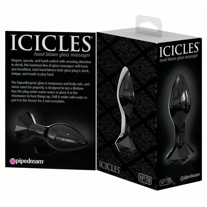 Стеклянная анальная пробка icicles No. 78 — 9 см, Ø 3 см Photo 4