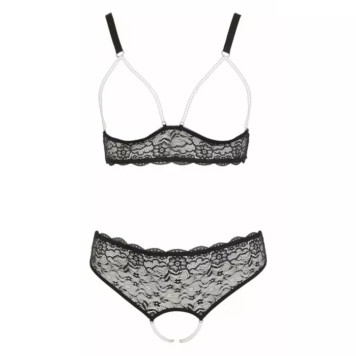 Lingerie set Cottelli Collection Pearl Set Black 2XL Photo 5