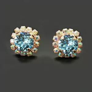 Earrings "Glory III (Aquamarine Blue)" with Crystals From Swarovski™