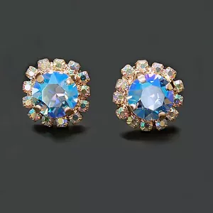 Earrings "Glory III (Light Sapphire Shimmer)" with Crystals From Swarovski™