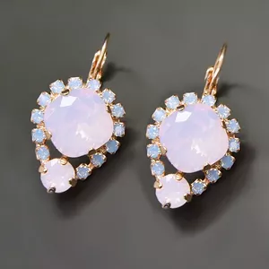 Серьги "Дива II (Rose Water Opal)" с кристаллами Swarovski™