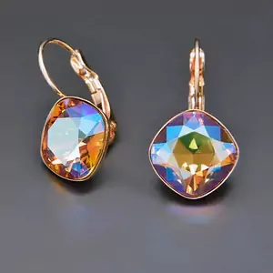 Earrings "Glare IV (Light Colorado Topaz Shimmer)" with Crystals From Swarovski™