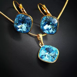 Jewelry Set "Glare IV (Aqua G)" with Crystals From Swarovski™