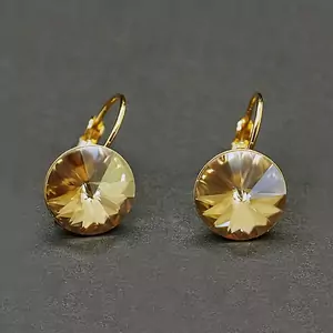 Серьги "Кларис II (Golden Shadow)" с кристаллами Swarovski™