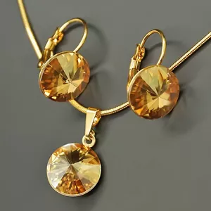 Komplekts "Klaris II (Golden Shadow)" ar Swarovski™ kristāliem