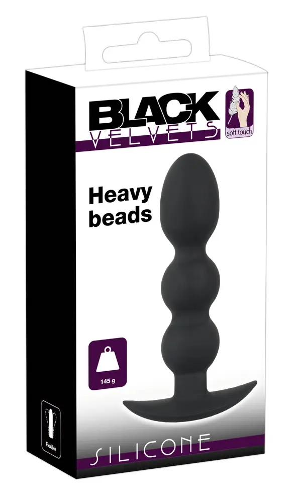 Анальная пробка Black Velvets Heavy Beads — 13,3 см, 1,7–3,2 см Photo 8