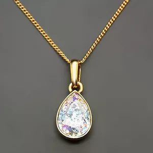 Кулон "Кристальная Капля (White Patina)" с кристаллами Swarovski™