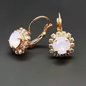 Earrings "Glory II (Rose Water Opal)" with Crystals From Swarovski™