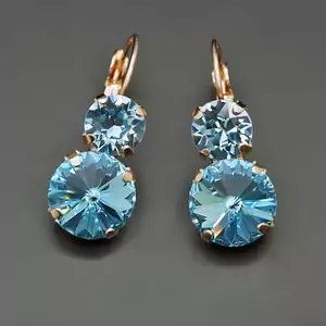Auskari "Klaris VIII (Aquamarine Blue)" ar Swarovski™ kristāliem