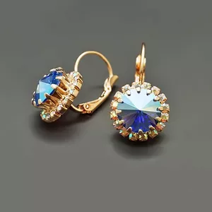Earrings "Clarice IX (Sapphire Shimmer)" with Crystals From Swarovski™