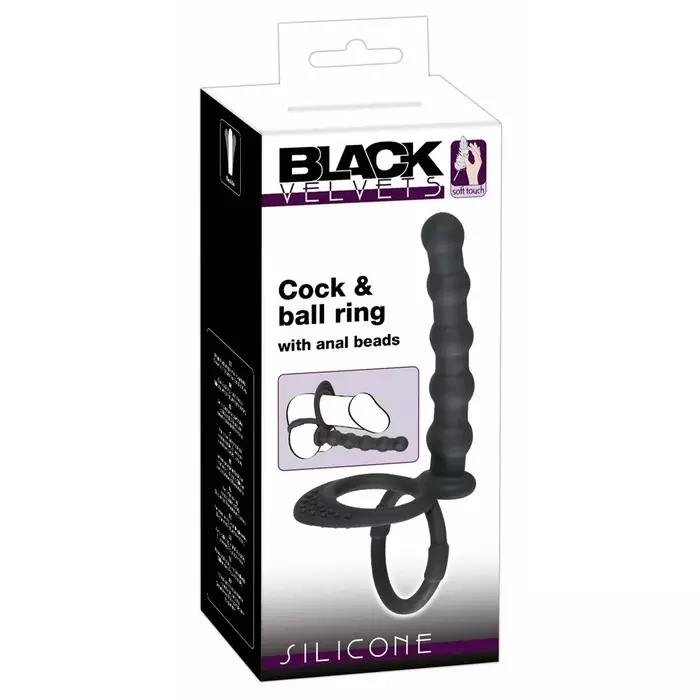 Dzimumlocekļa un bumbu gredzens Black Velvets 05335560000 Photo 6