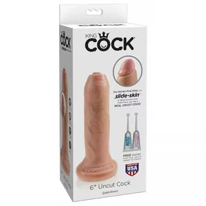 Dildo King Cock 6in Uncut – PVC, total length 16.5 cm, diameter 4.2 cm, flesh color