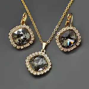 Jewelry Set "Glare III (Silver Night)" with Crystals From Swarovski™