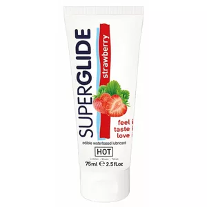 Лубрикант гель hot Superglide клубника 75 мл — водная интимная смазка с ароматом (75 мл)
