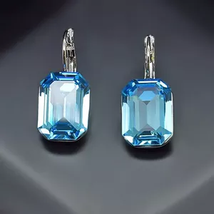 Серьги "Лурдес (Aquamarine Blue)" с кристаллами Swarovski™