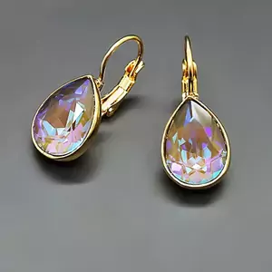 Auskari "Kristāla Lāse (Army Green DeLite)" ar Swarovski™ kristāliem