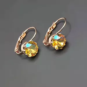 Auskari "Krāšņums (Light Topaz Shimmer)" ar Swarovski™ kristāliem