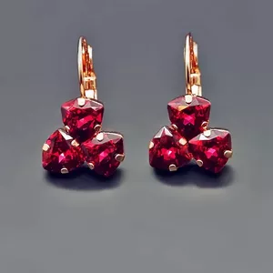 Earrings "Bermuda Triangle III (Scarlet)" with Crystals From Swarovski™